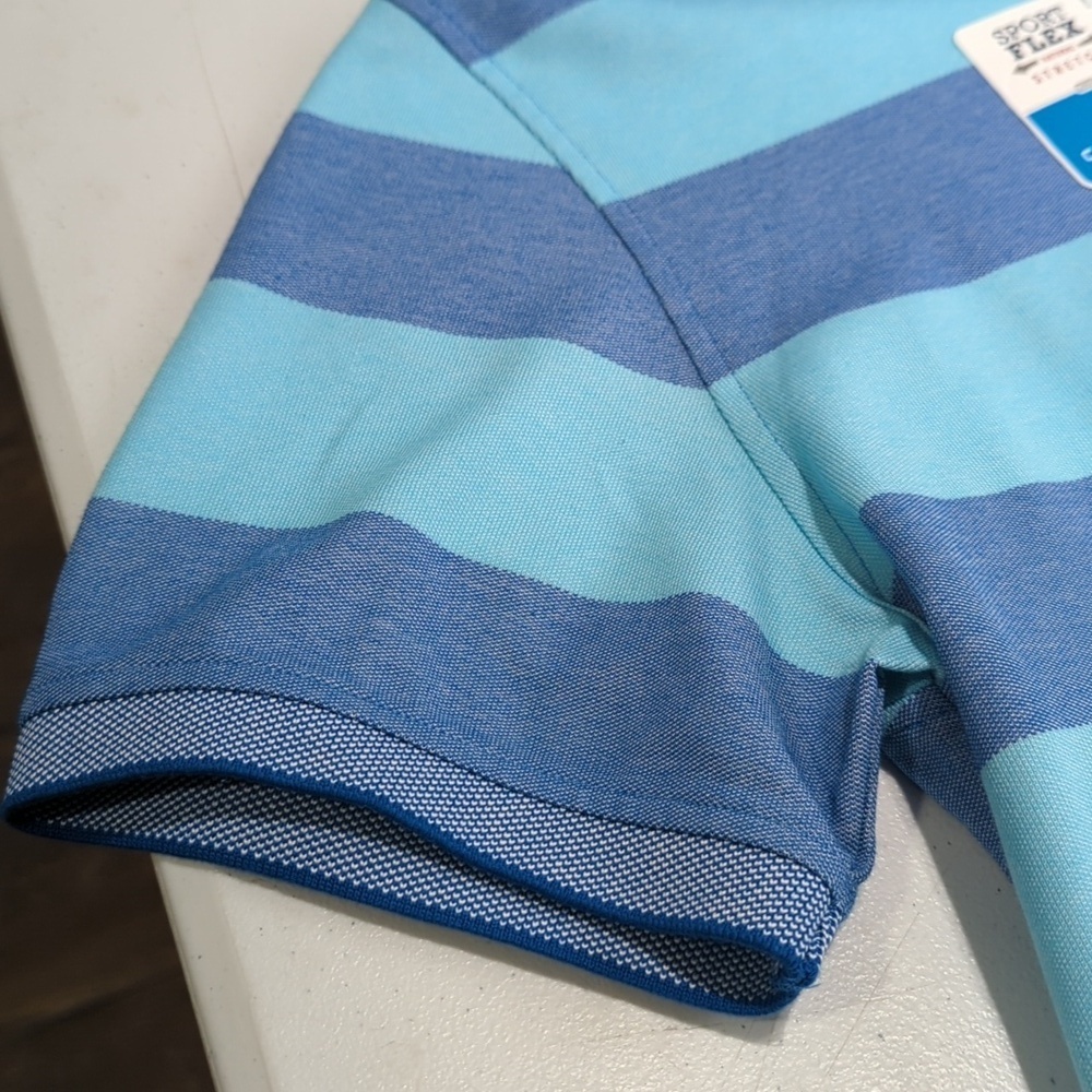 Izod Light Blue and Blue Striped Polo M New With Tags!! - Picture 4 of 12
